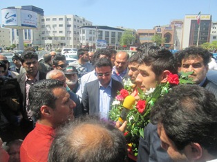 مدال آوران جام‌جهانی کشتی وارد مازندران شدند