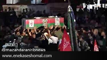آیین وداع مردم ساری با شهید امیر حسین قاسمی در شب‌های اقتدار